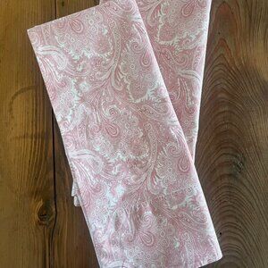 Ralph Lauren Pink & White Paisley Standard Pillowcases Set Of 2 100% Cotton